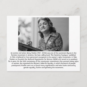 Carte Postale Betty Friedan - Feminist