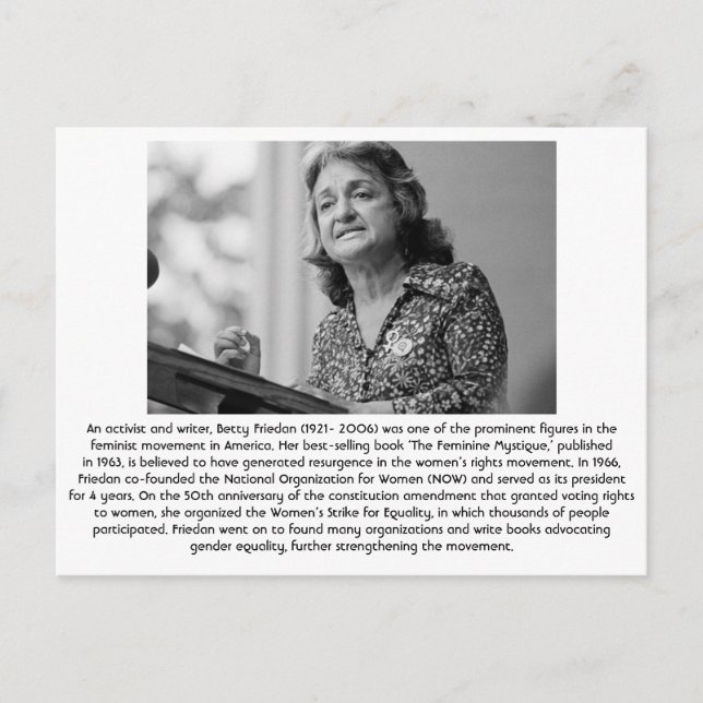Carte Postale Betty Friedan - féministe (Devant)