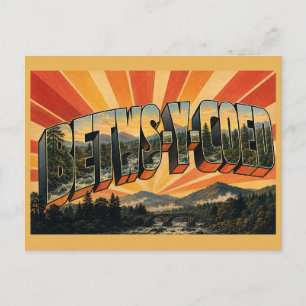 Carte Postale Betws-y-Coed Pays de Galles Art de Voyage Rétro