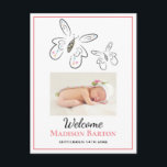 Carte Postale Beurre Bébé Fille Faire-part photo<br><div class="desc">Carte postale adorable pour bébé fille à personnaliser sur le devant avec le nom et la photo et votre message au verso.</div>