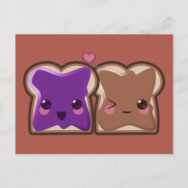 Carte Postale Beurre d'arachide et amour de gelée (Devant)