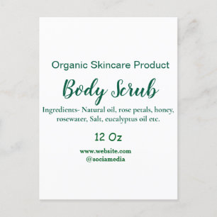 Carte Postale Beurre de corps bio vert nature ajouter le nom dan