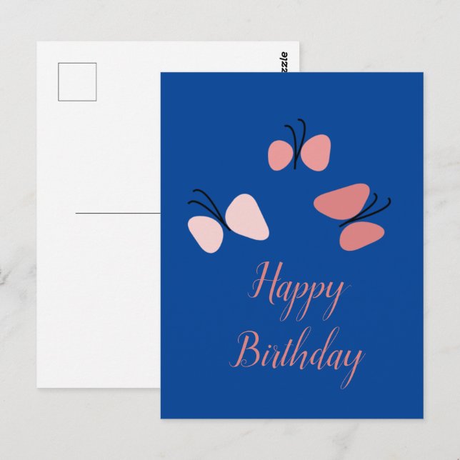 Carte Postale Beurre rose flottant Joyeux anniversaire (Devant / Derrière)