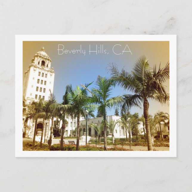 Carte postale Beverly Hills de style vintage ! (Devant)