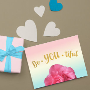 Carte Postale BeYoutiful Be You Pastel Gradient Rose Gold Poster