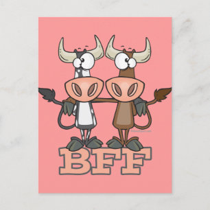 Carte Postale BFF vache meilleurs amis pour toujours amis amis