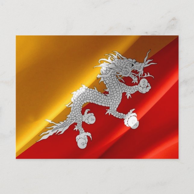 Carte Postale Bhutan - Flag Waving - (Devant)