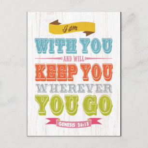 Carte Postale Bible biblique chrétienne Verse - Genèse 28:15