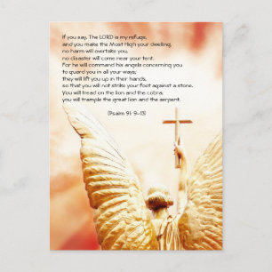 Carte Postale Bible passage, angel of the Lord, psaume 91