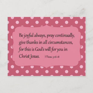 Carte Postale Bible Verse Joyeux Point Rose
