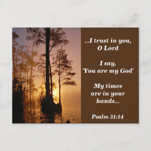 Carte Postale Bible Verse Psaume 31:14 Mes temps sont entre vos