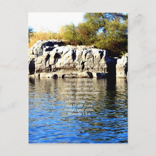 Carte Postale Bible Verses Quote about Trust Proverbs 3:5-6 (Devant)