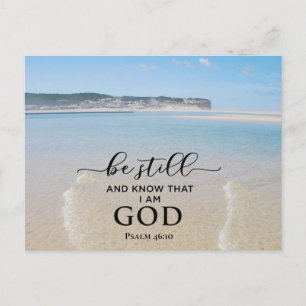 Carte Postale Bible Verset Be Still and Know I Am God Postcard