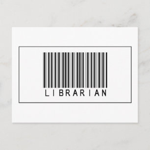 Carte Postale Bibliothécaire de codes à barres
