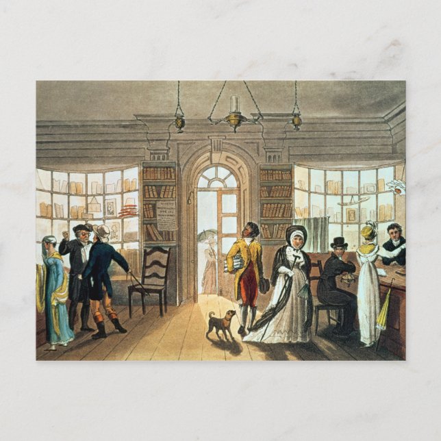 Carte Postale Bibliothèque, à partir de 'Sketches poétiques de (Devant)