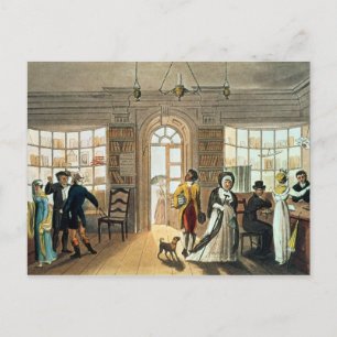 Carte Postale Bibliothèque, à partir de 'Sketches poétiques de