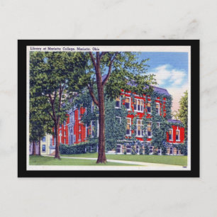 Carte Postale Bibliothèque au Marietta College, Ohio Vintage