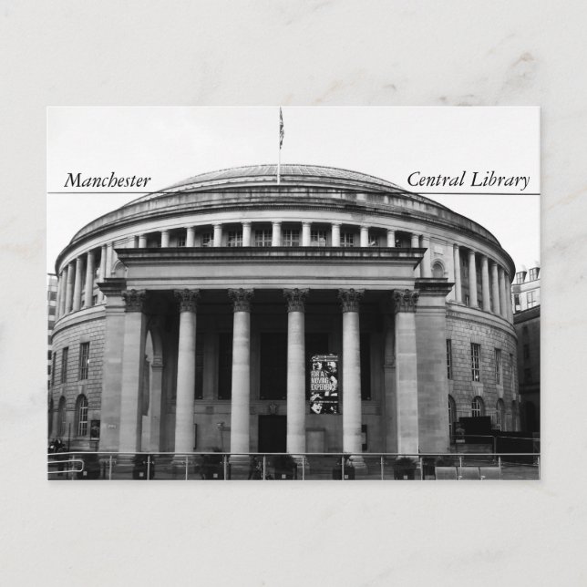 Carte Postale Bibliothèque centrale de Manchester (Devant)