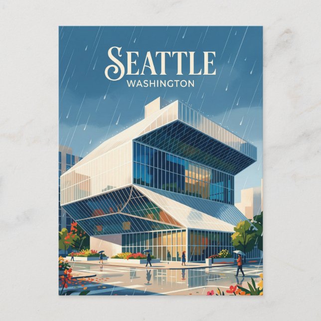 Carte Postale Bibliothèque centrale de Seattle États-Unis (Devant)