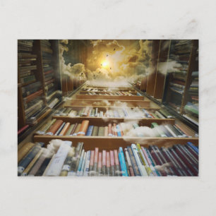 Carte Postale Bibliothèque dans le ciel