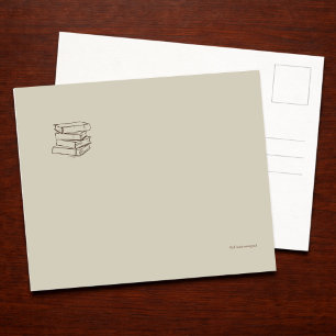 Carte Postale  Bibliothèque Dark Academia-Minimaliste Livres Vin