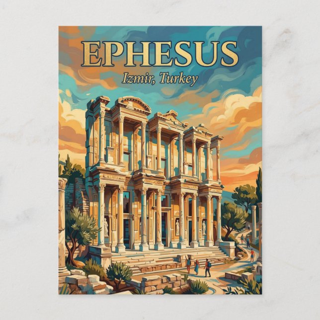 Carte Postale Bibliothèque de Celsus, Selçuk, Région égéenne (Devant)