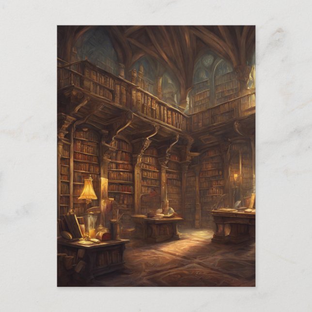 Carte Postale Bibliothèque d'Imaginaires (Devant)