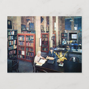 Carte Postale Bibliothèque, Doylestown, PA Vintage