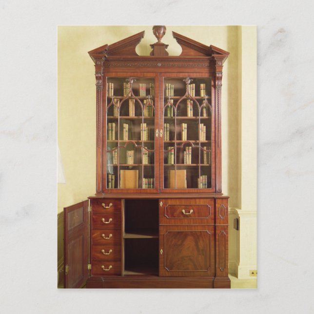 Carte Postale Bibliothèque du bureau pédimenté cassé (Devant)