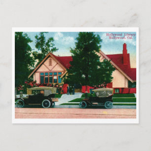 Carte Postale Bibliothèque, Hollywood, CA Vintage