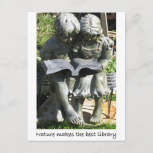 CARTE postale BIBLIOTHÈQUE NATURE
