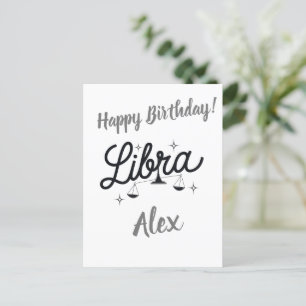 Carte Postale Bibliothèque personnalisée Zodiac Sign Art