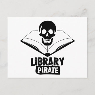 Carte Postale Bibliothèque Pirate