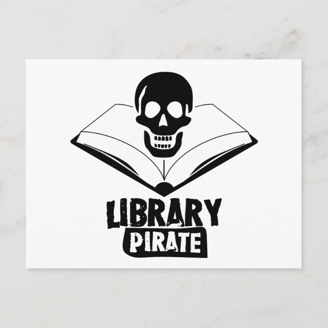 Carte Postale Bibliothèque Pirate (Devant)