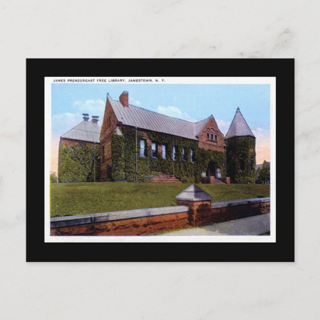 Carte Postale Bibliothèque Prendergrast, Jamestown NY 1920 Vinta (Devant)
