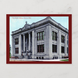Carte Postale Bibliothèque publique, Canton, Ohio Vintage