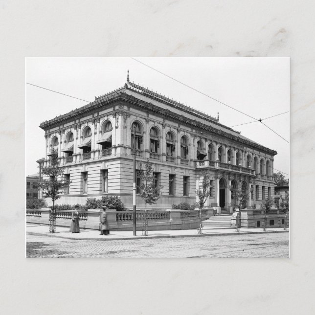 Carte Postale Bibliothèque publique de Providence, 1906 (Devant)