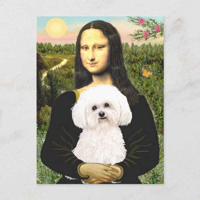 Carte Postale Bichon Frise 2R - Mona Lisa (Devant)
