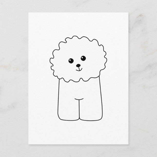Carte Postale Bichon Frise, Mignonne Chien. (Devant)