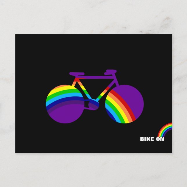 Carte Postale bicycle & color rainbow (Devant)