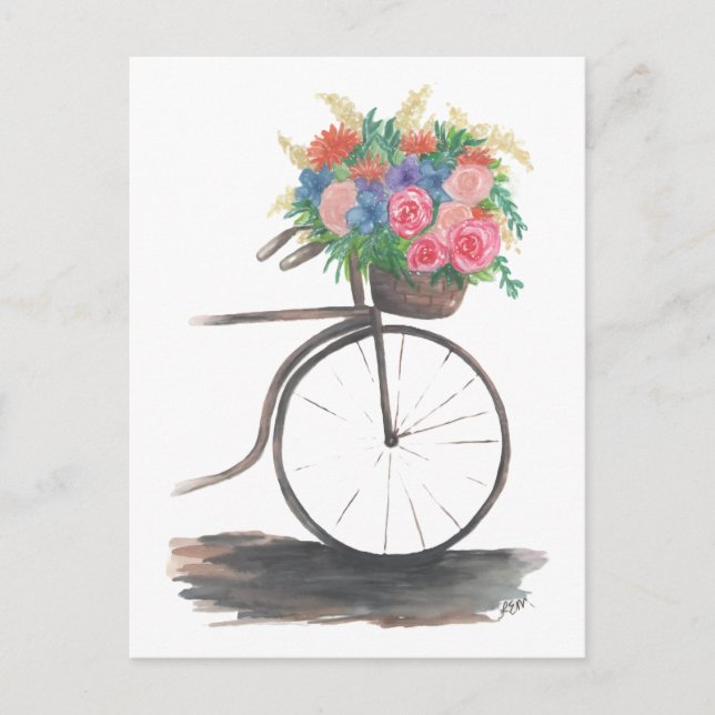 Carte Postale Bicycle Ride Home du marché (Devant)