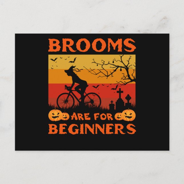 Carte Postale bicycle witch brooms (Devant)