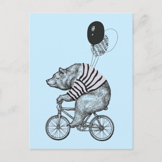 Carte Postale Bicyclette à ballon (Devant)