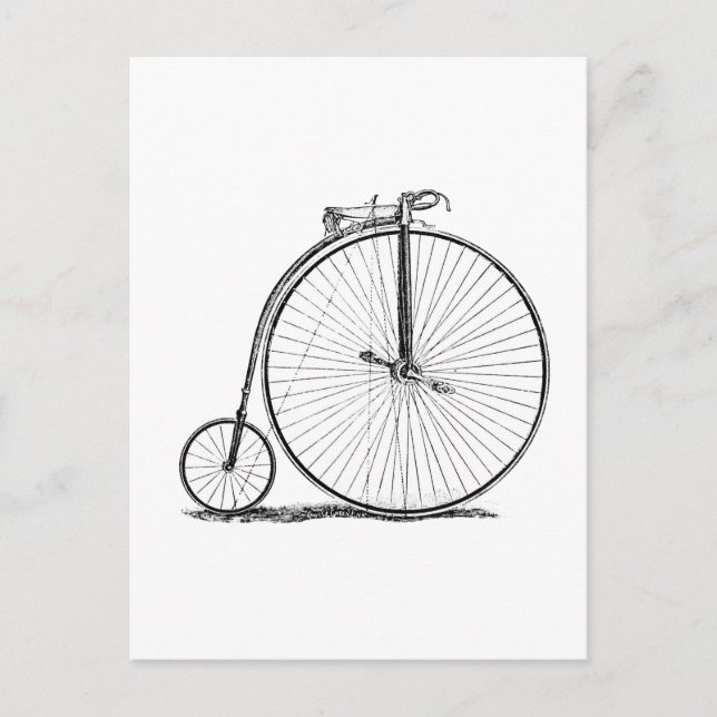 Carte Postale Bicyclette à grande roue Penny Farthing (Devant)