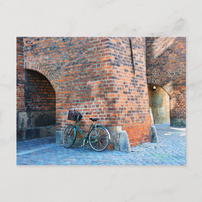 Carte Postale Bicyclette, Église Saint-Nicolas, Copenhague, Dane (Devant)