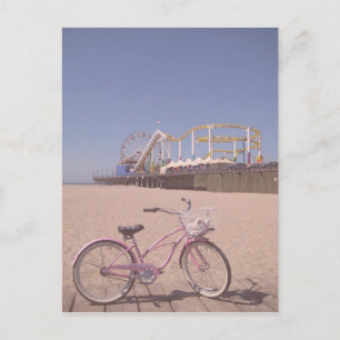 Carte Postale Bicyclette Pier Californie Père Noël Monica Beach