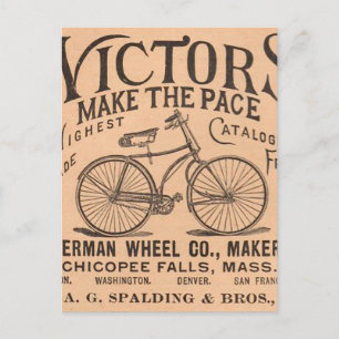 Carte Postale Bicyclette victorienne d'Old Timey Pennyfarthing