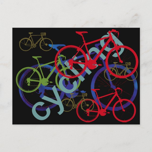 Carte Postale bicyclettes mixtes ~ vélo (Devant)