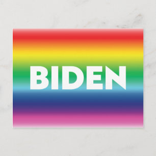 Carte Postale "Biden" Fierté lgbtq lgbt couleurs arc-en-ciel