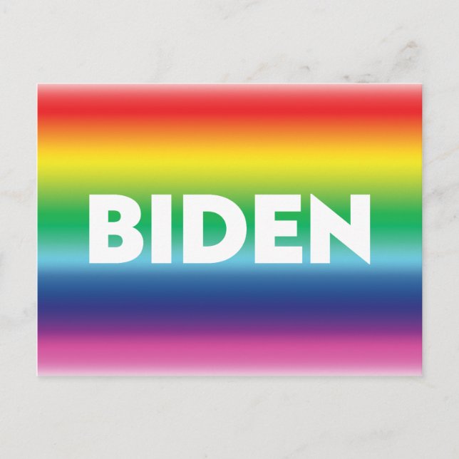 Carte Postale "Biden" Fierté lgbtq lgbt couleurs arc-en-ciel (Devant)